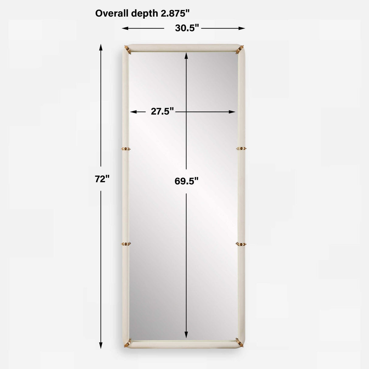 Modern European furniture - White Shagreen Leather Mirror - www.oroa.com