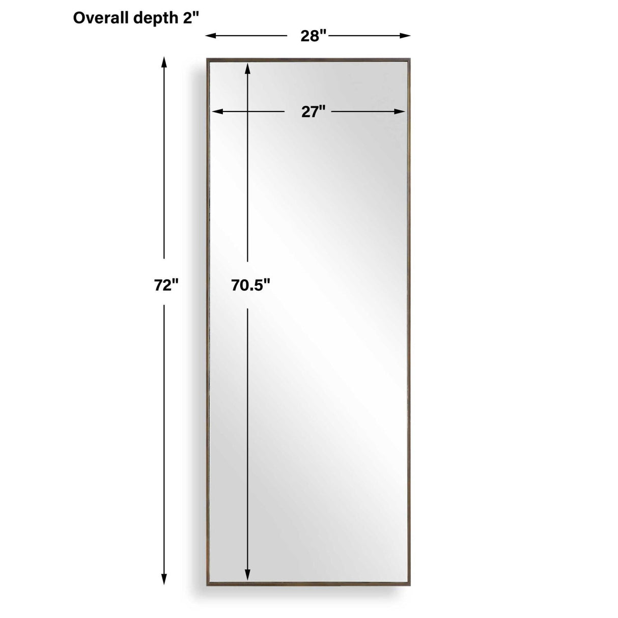 Modern European furniture - Antique Bronze Rectangular Mirror - www.oroa.com