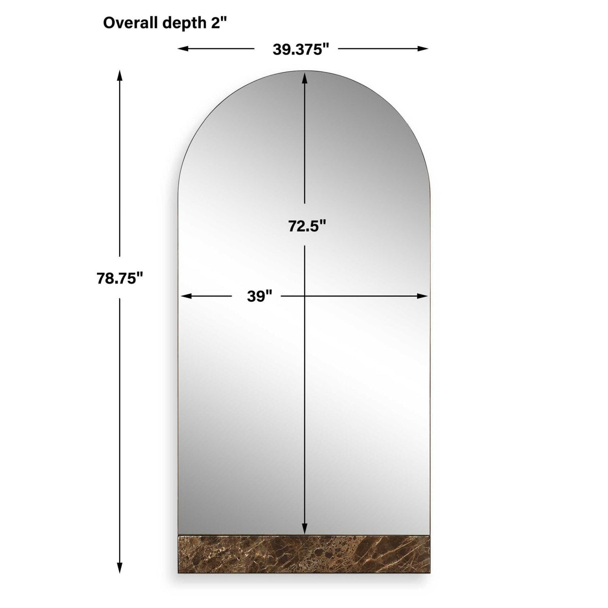 Modern European furniture - Marble Slab Arched Mirror - www.oroa.com