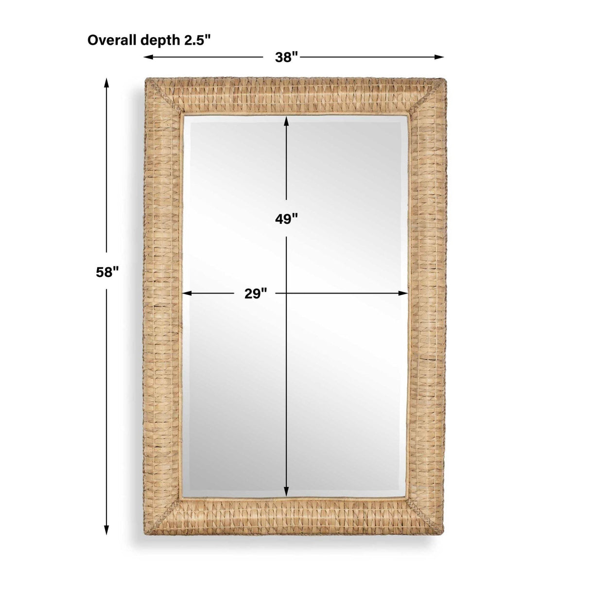 Modern European furniture - Rectangular Seagrass Mirror - www.oroa.com
