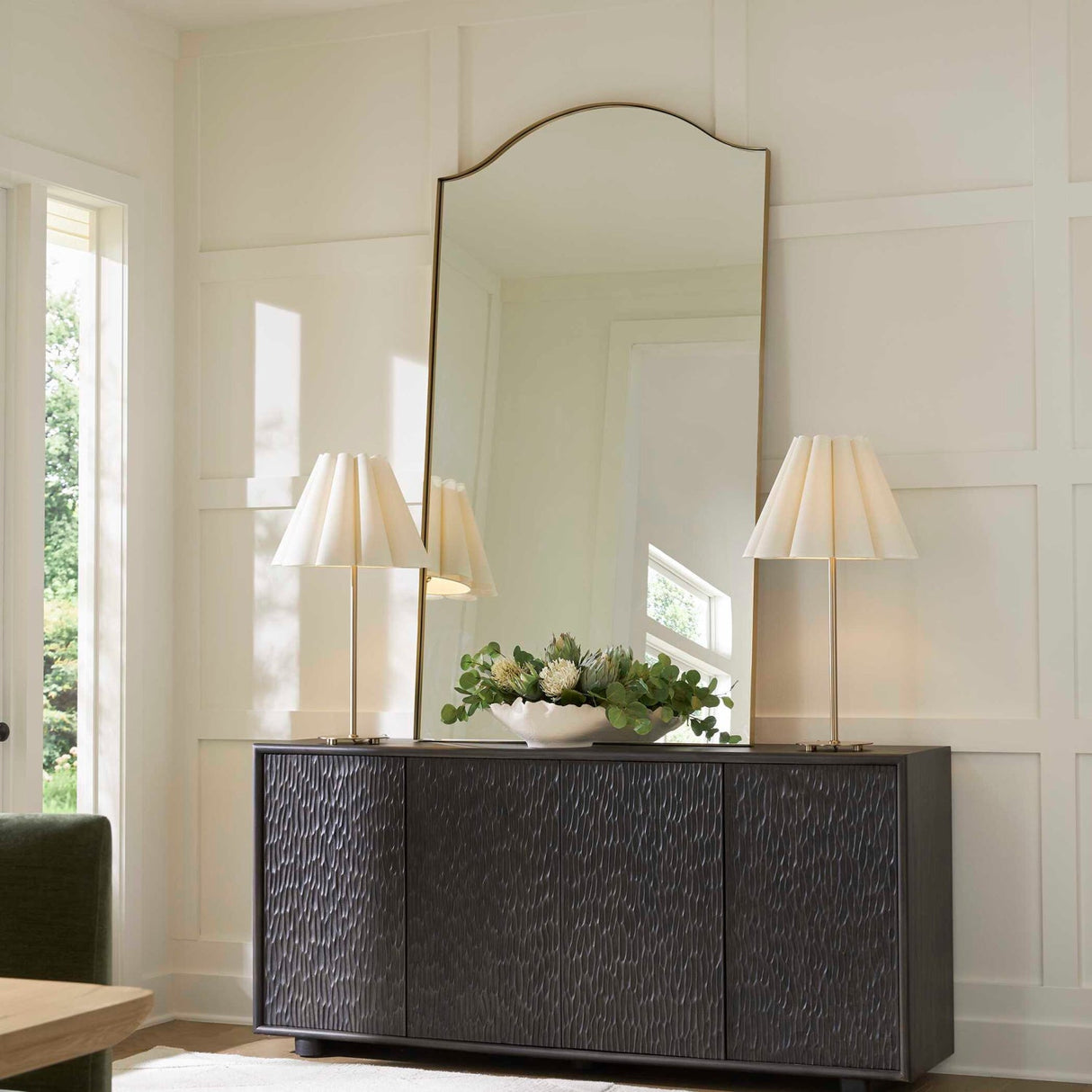 Modern European furniture - Brushed Brass Mirror - www.oroa.com