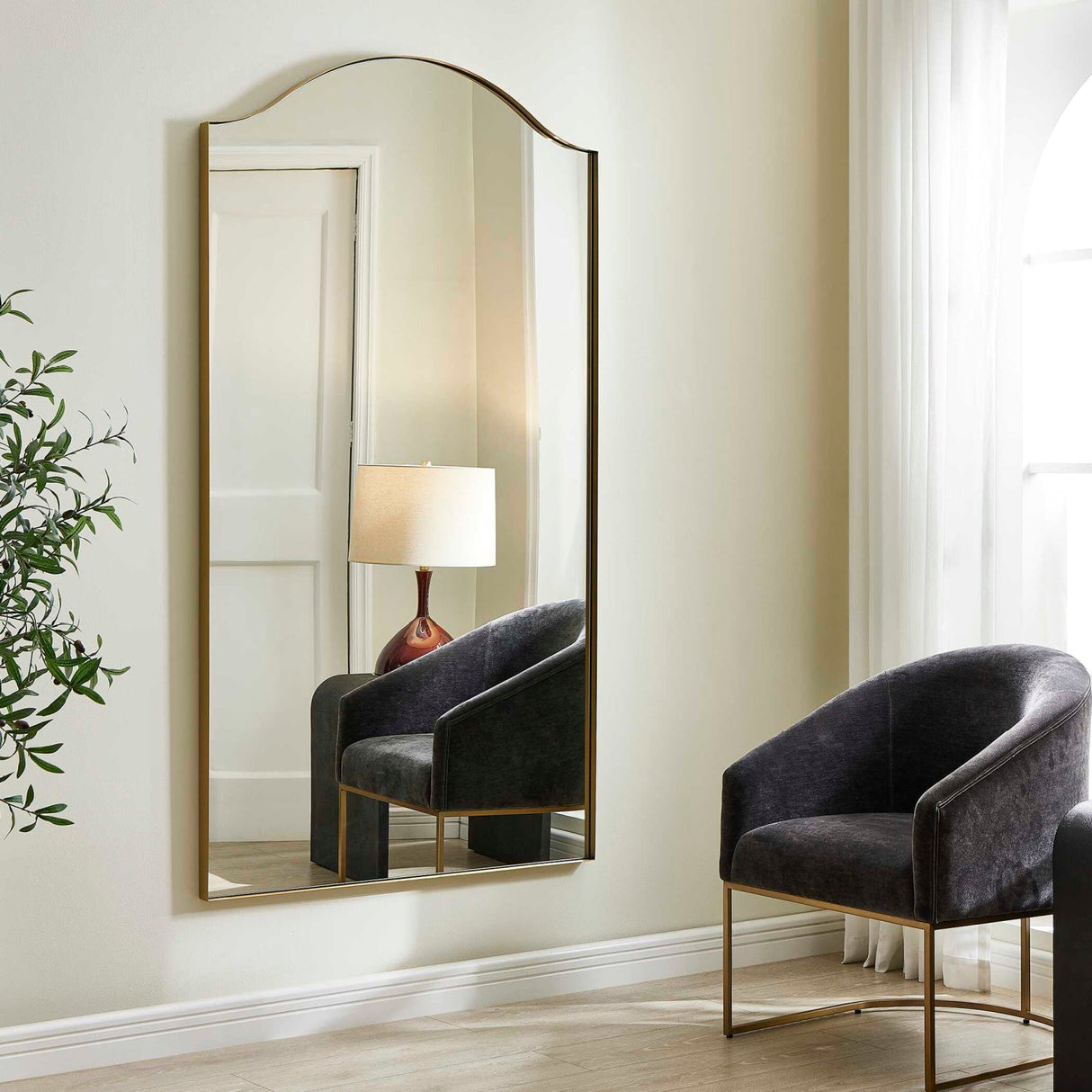Modern European furniture - Brushed Brass Mirror - www.oroa.com