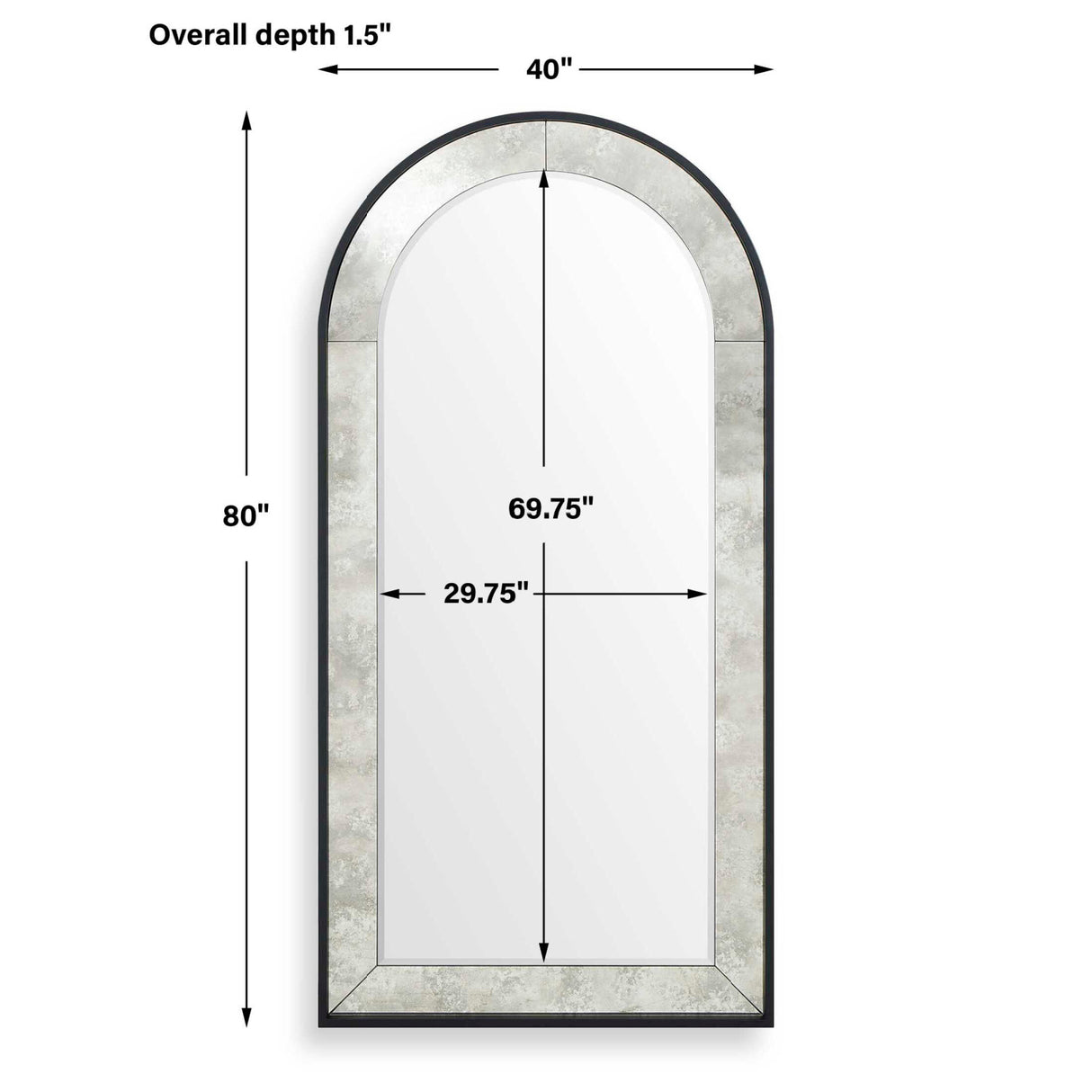 Modern European furniture - Black Arched Mirror - www.oroa.com