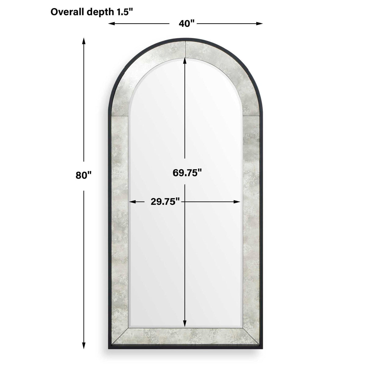 Modern European furniture - Black Arched Mirror - www.oroa.com