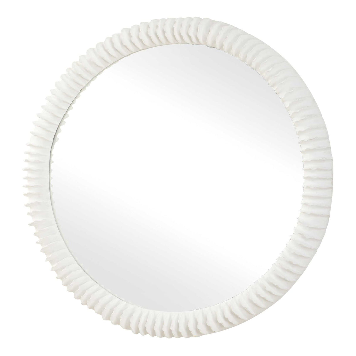 Modern European furniture - White Ceramic Round Mirror - www.oroa.com