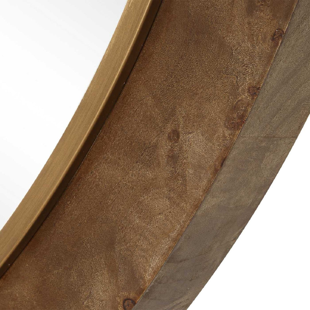 Modern European furniture - Burl Veneer Round Mirror - www.oroa.com