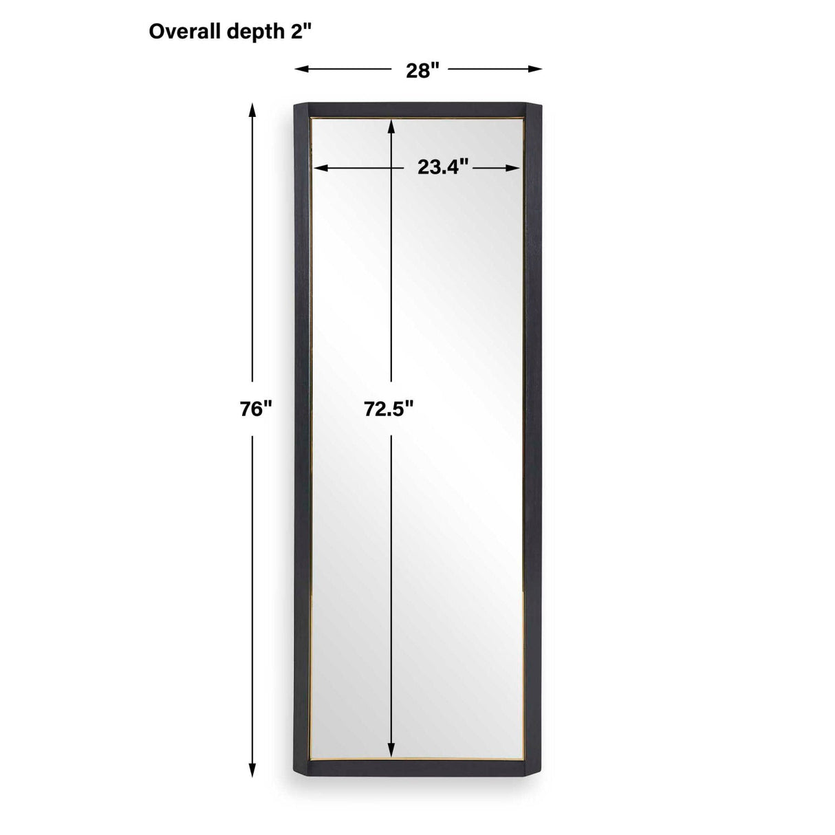 Modern European furniture - Black Wooden Tall Mirror - www.oroa.com