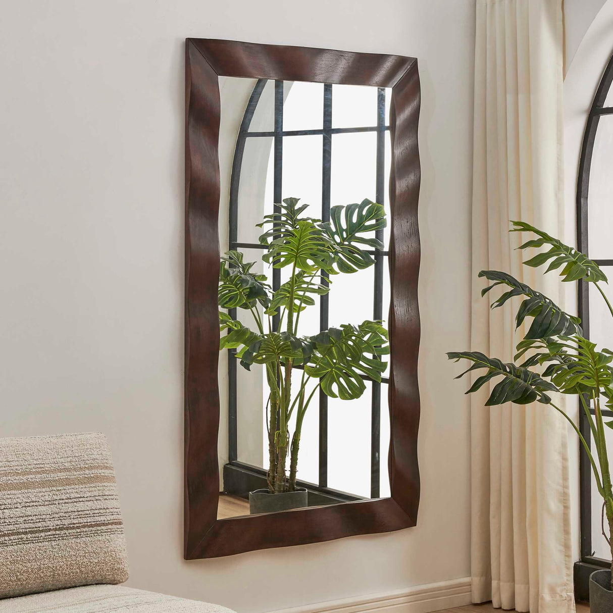 Modern European furniture - Wavy Wood Framed Mirror - www.oroa.com