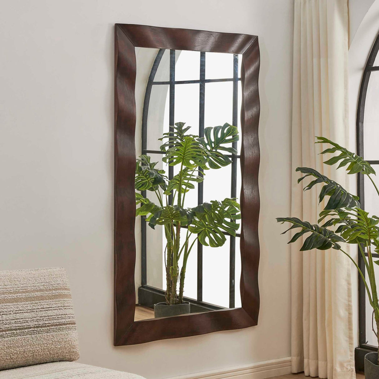 Modern European furniture - Wavy Wood Framed Mirror - www.oroa.com
