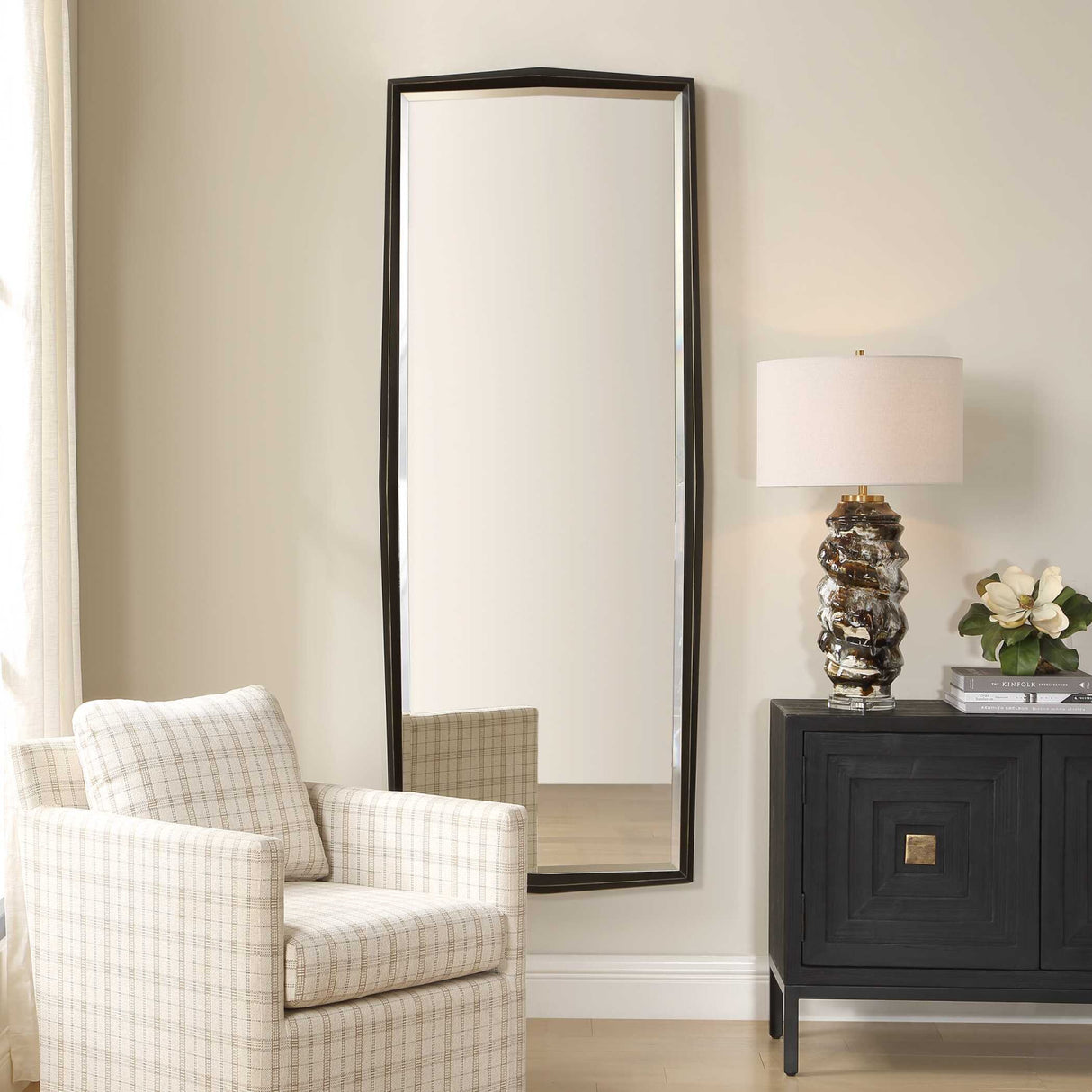 Modern European furniture - Bronze Framed Tall Mirror - www.oroa.com