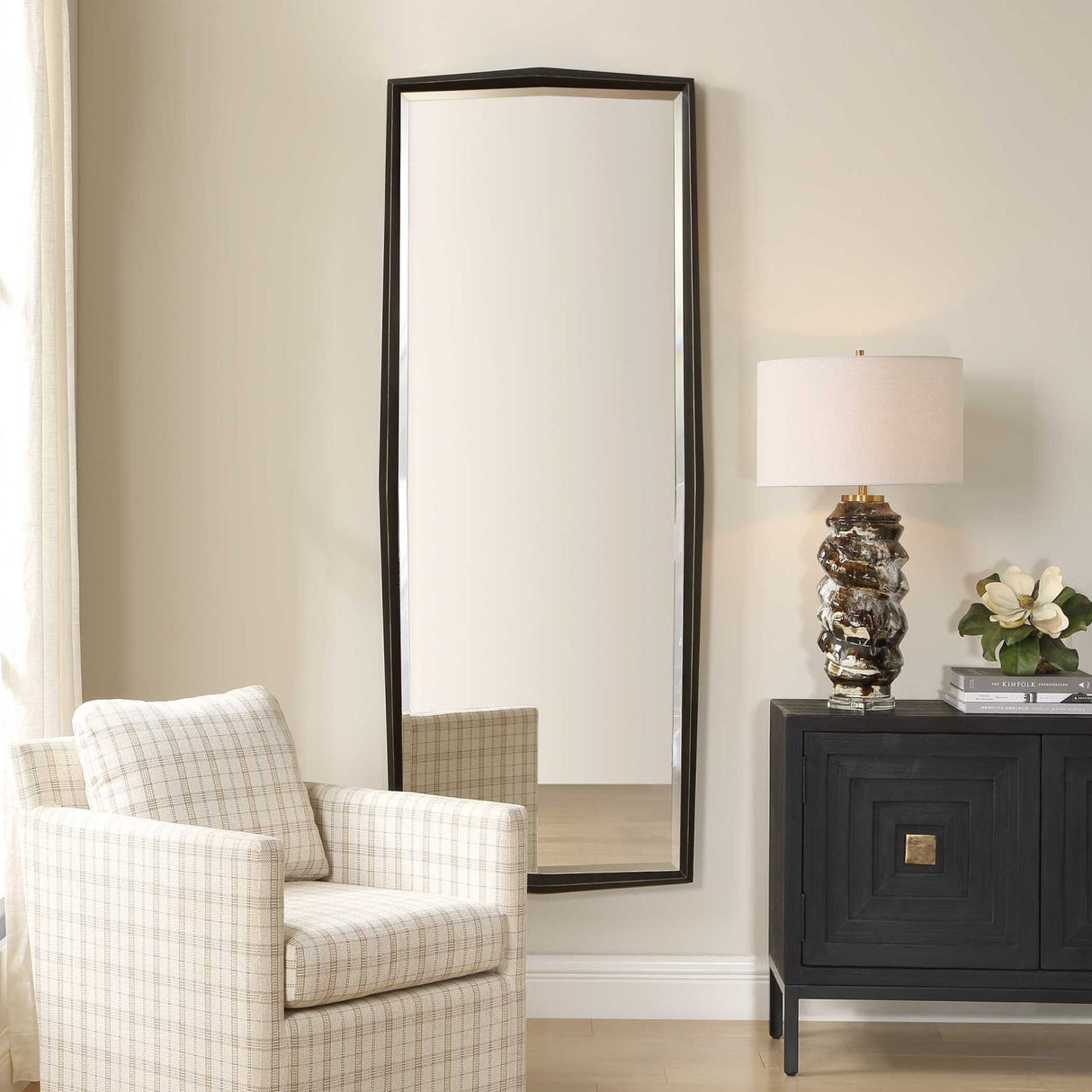 Modern European furniture - Bronze Framed Tall Mirror - www.oroa.com
