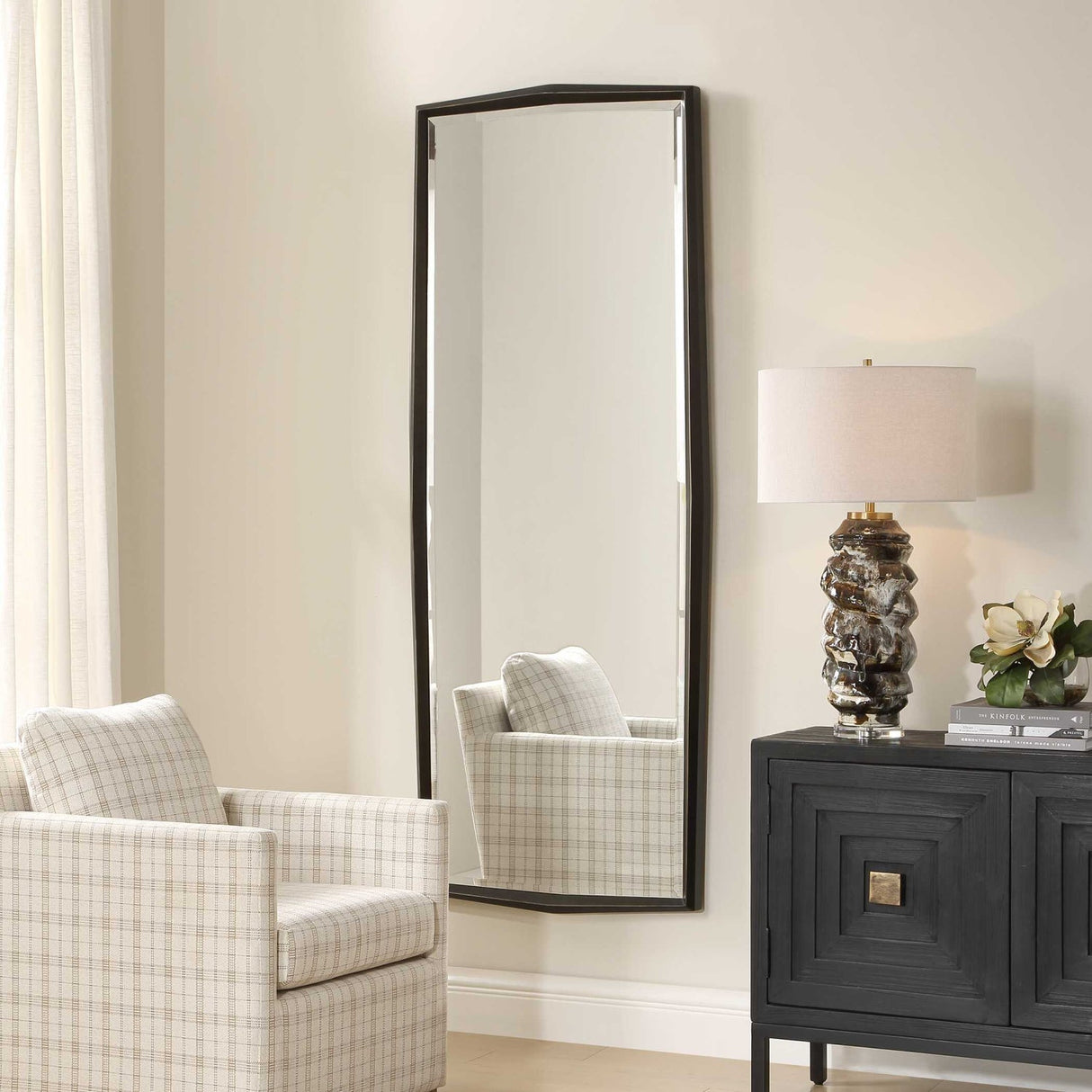 Modern European furniture - Bronze Framed Tall Mirror - www.oroa.com