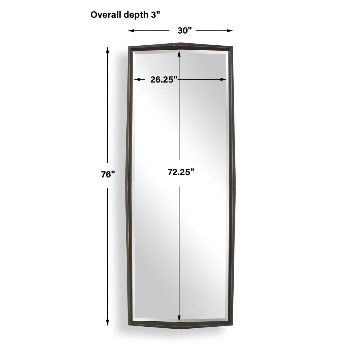 Modern European furniture - Bronze Framed Tall Mirror - www.oroa.com