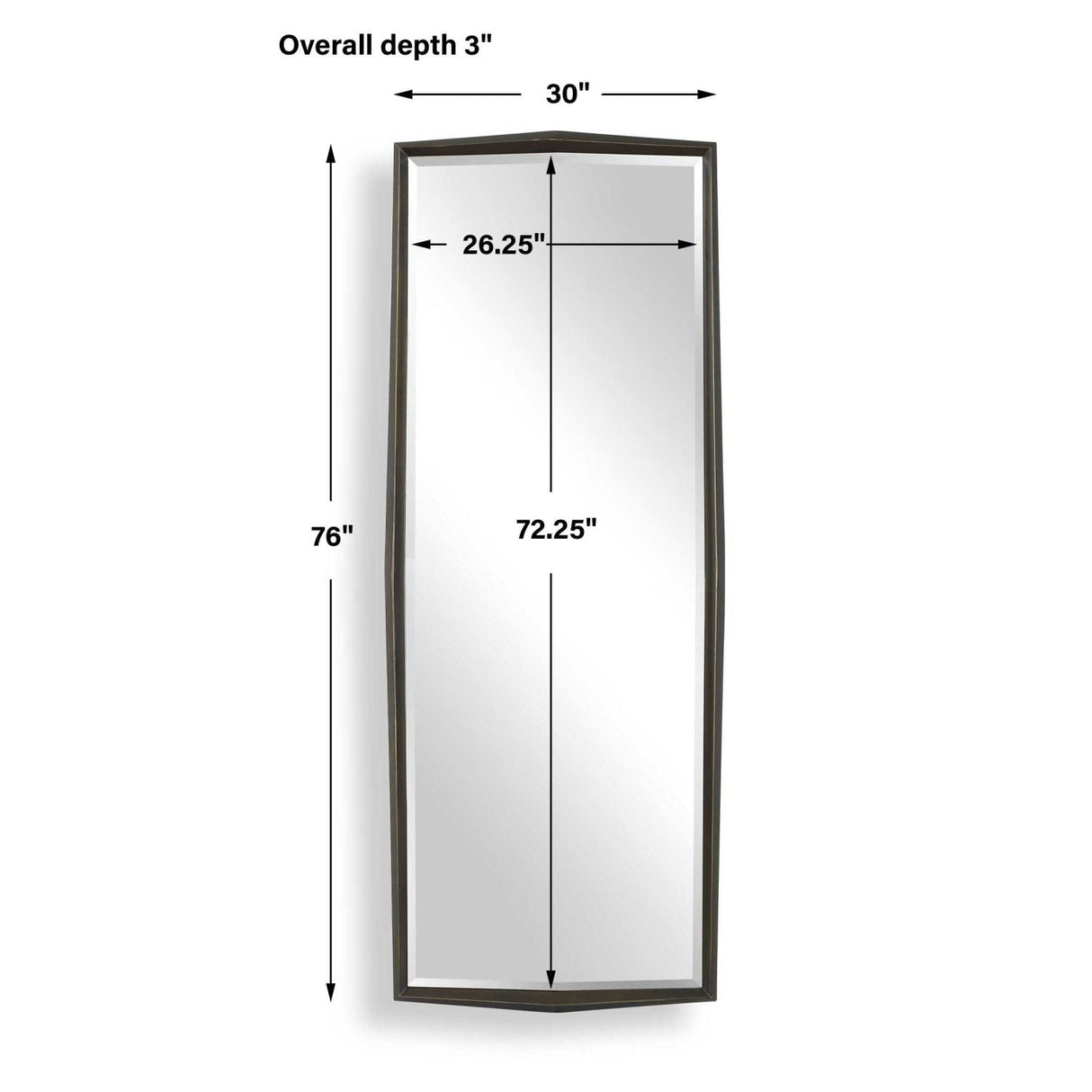 Modern European furniture - Bronze Framed Tall Mirror - www.oroa.com