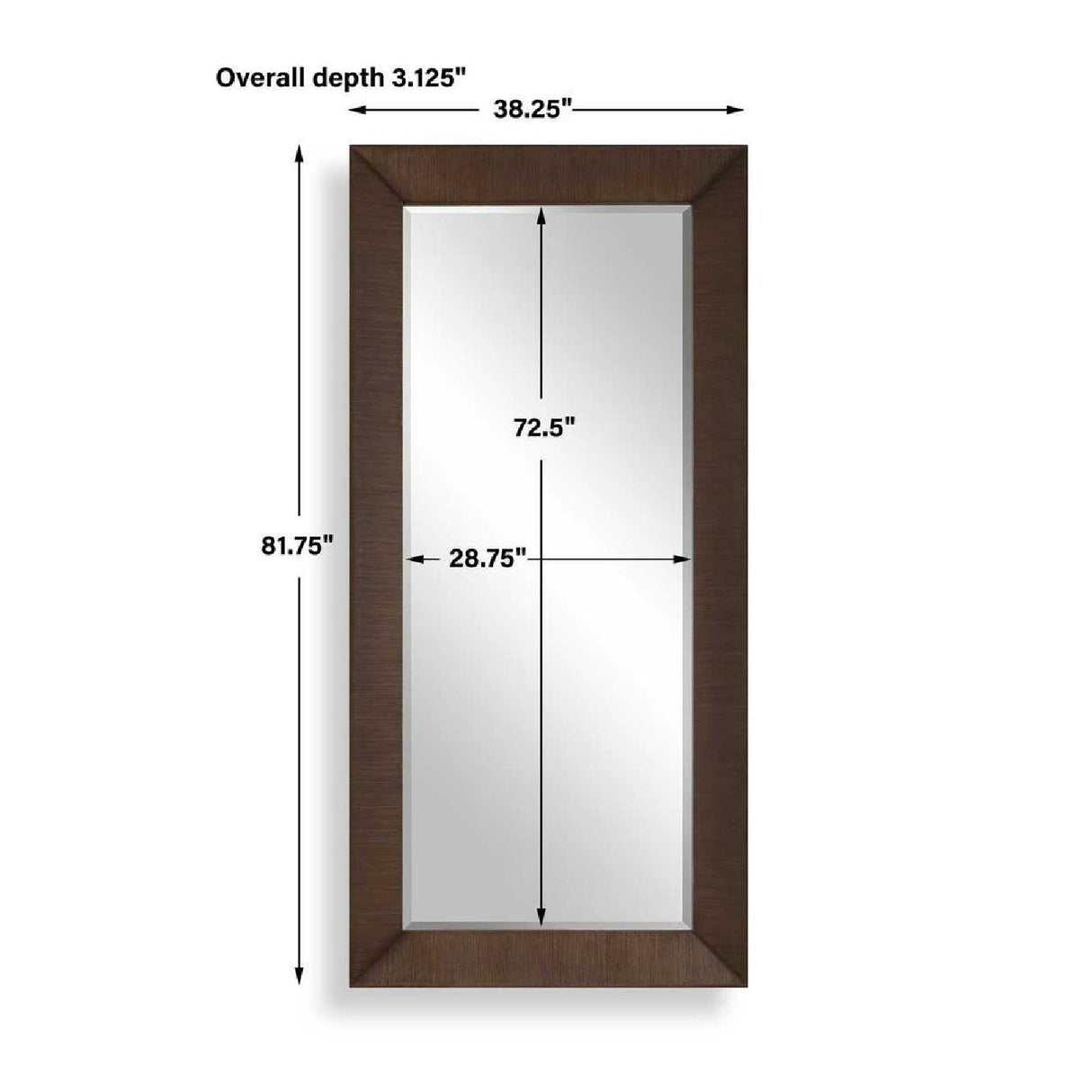 Modern European furniture - Natural Walnut Veneer Tall Mirror - www.oroa.com