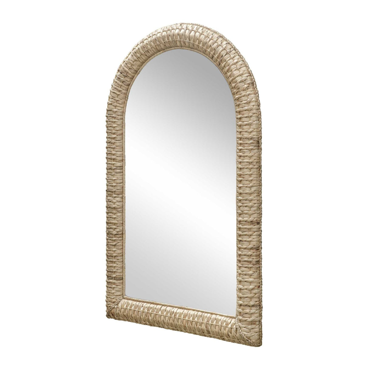 Arched Seagrass Mirror – Twisted – side view