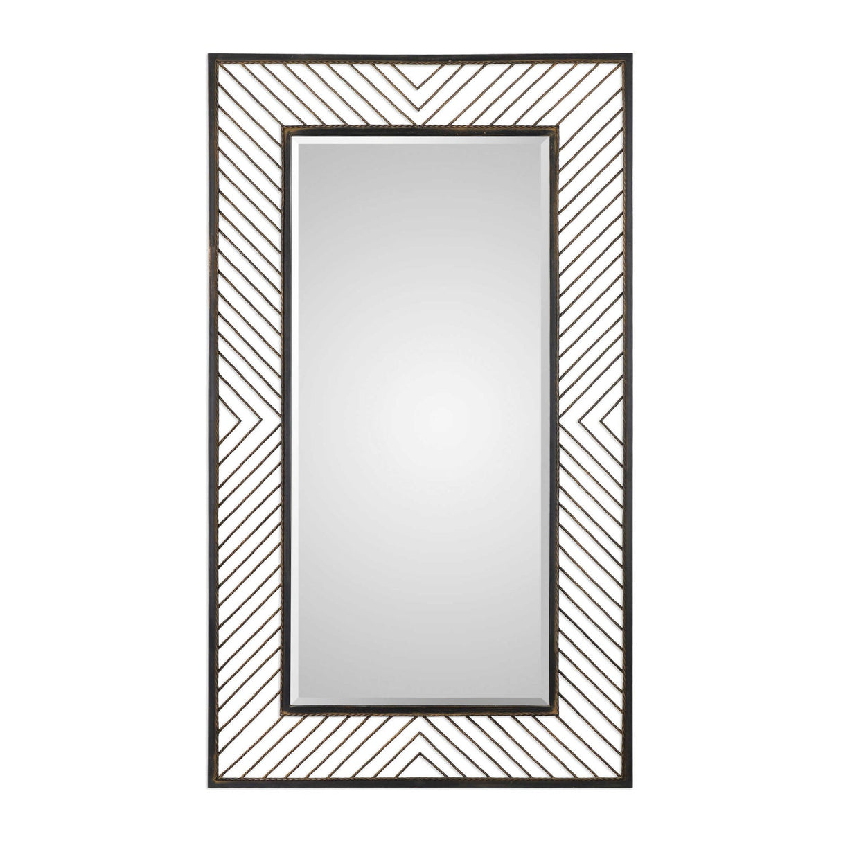 Modern European furniture - Bronze Chevron Mirror - www.oroa.com