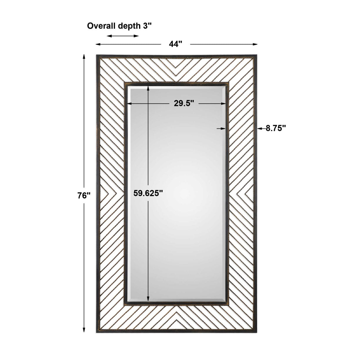 Modern European furniture - Bronze Chevron Mirror - www.oroa.com