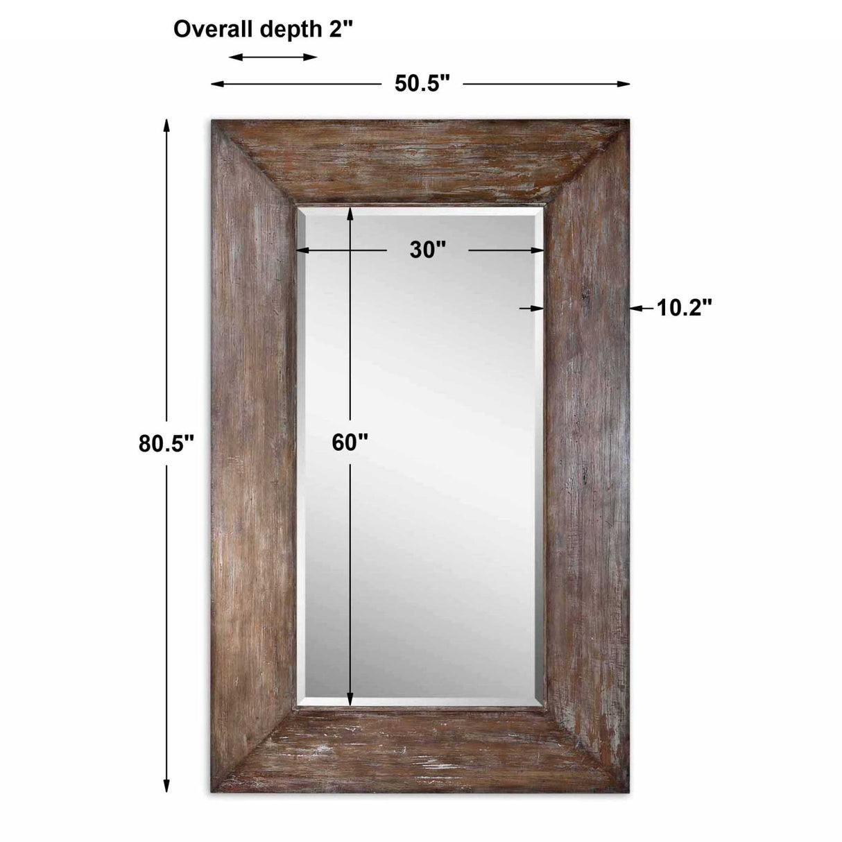 Modern European furniture - Distressed Beveled Mirror - www.oroa.com