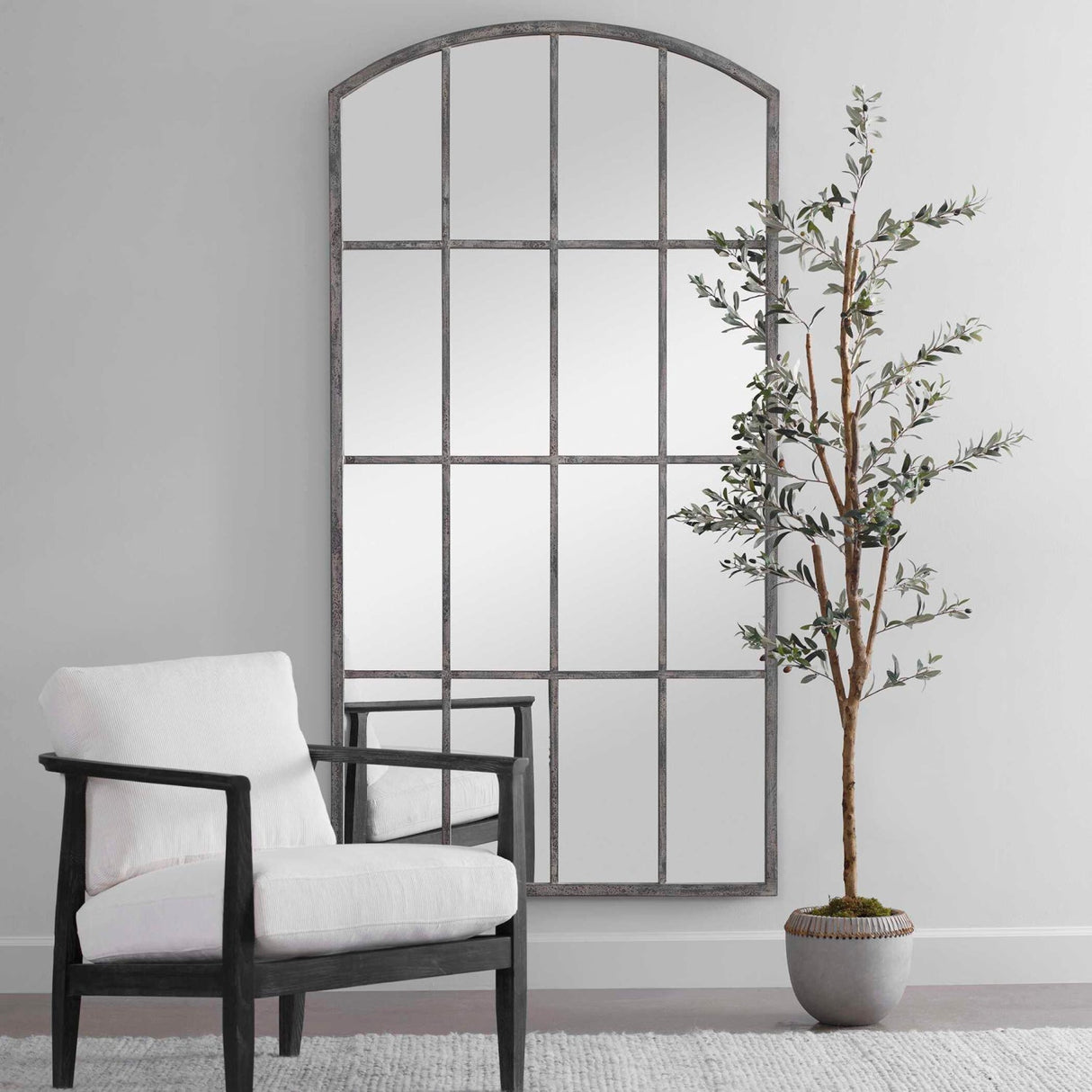 Modern European furniture - Gray Arched Mirror - www.oroa.com