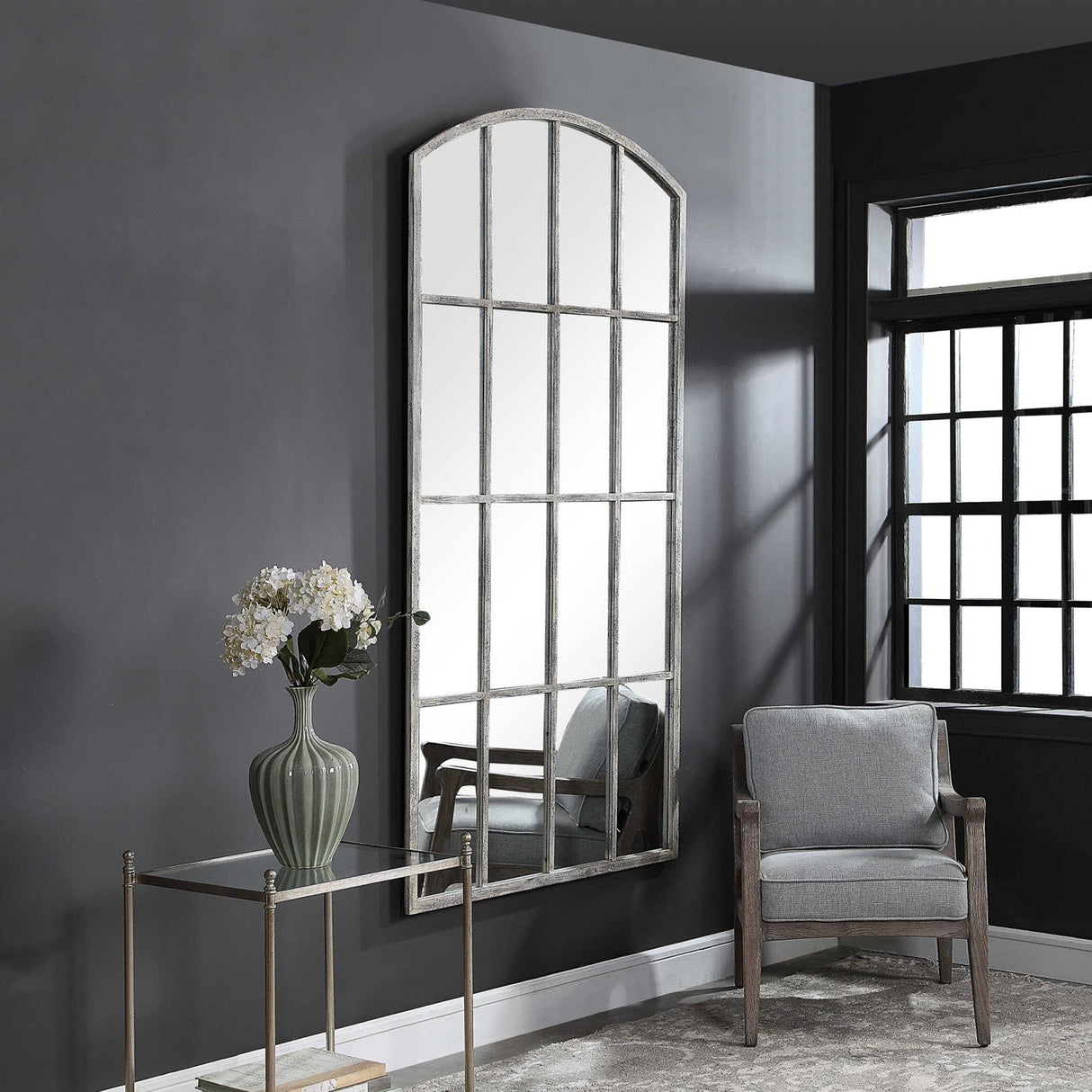 Modern European furniture - Gray Arched Mirror - www.oroa.com