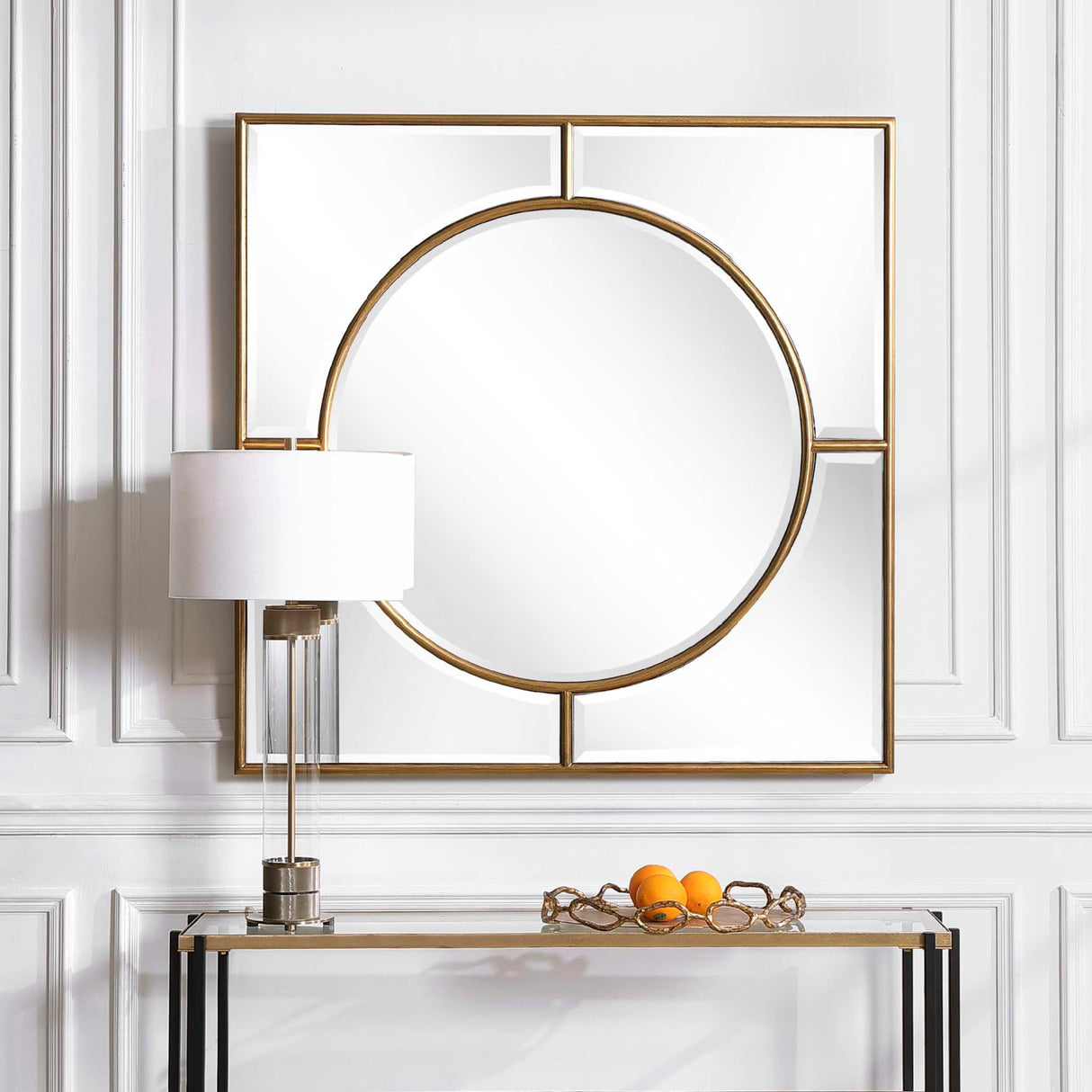 Modern European furniture - Gold Square Mirror - www.oroa.com
