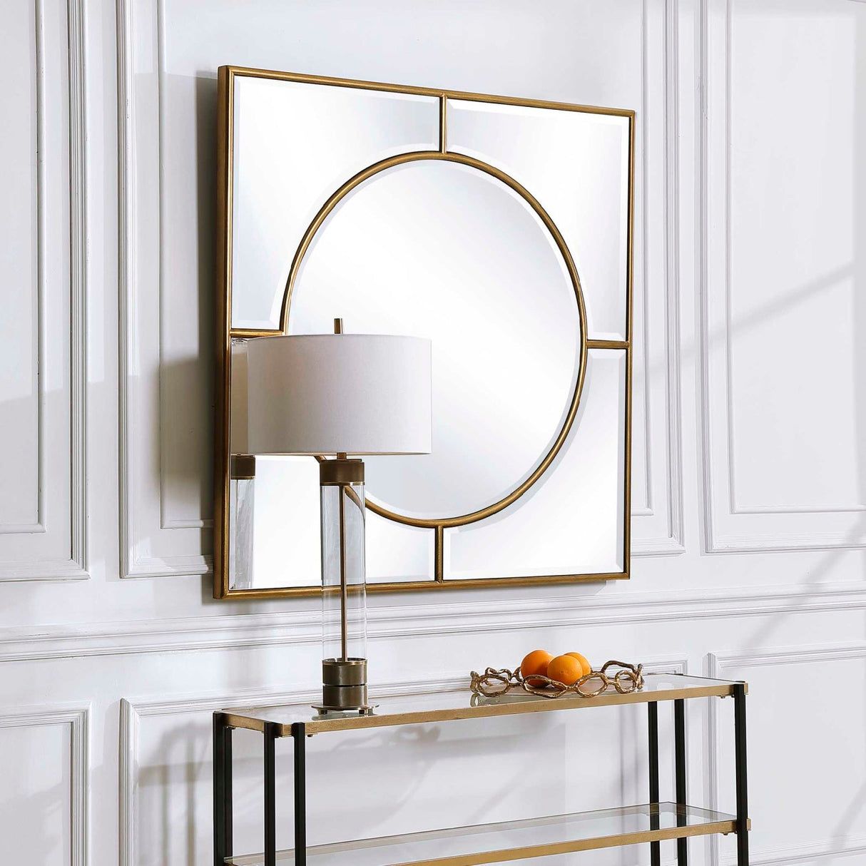 Modern European furniture - Gold Square Mirror - www.oroa.com