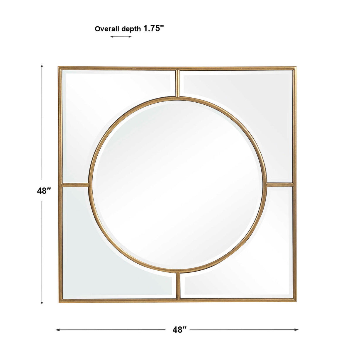 Modern European furniture - Gold Square Mirror - www.oroa.com