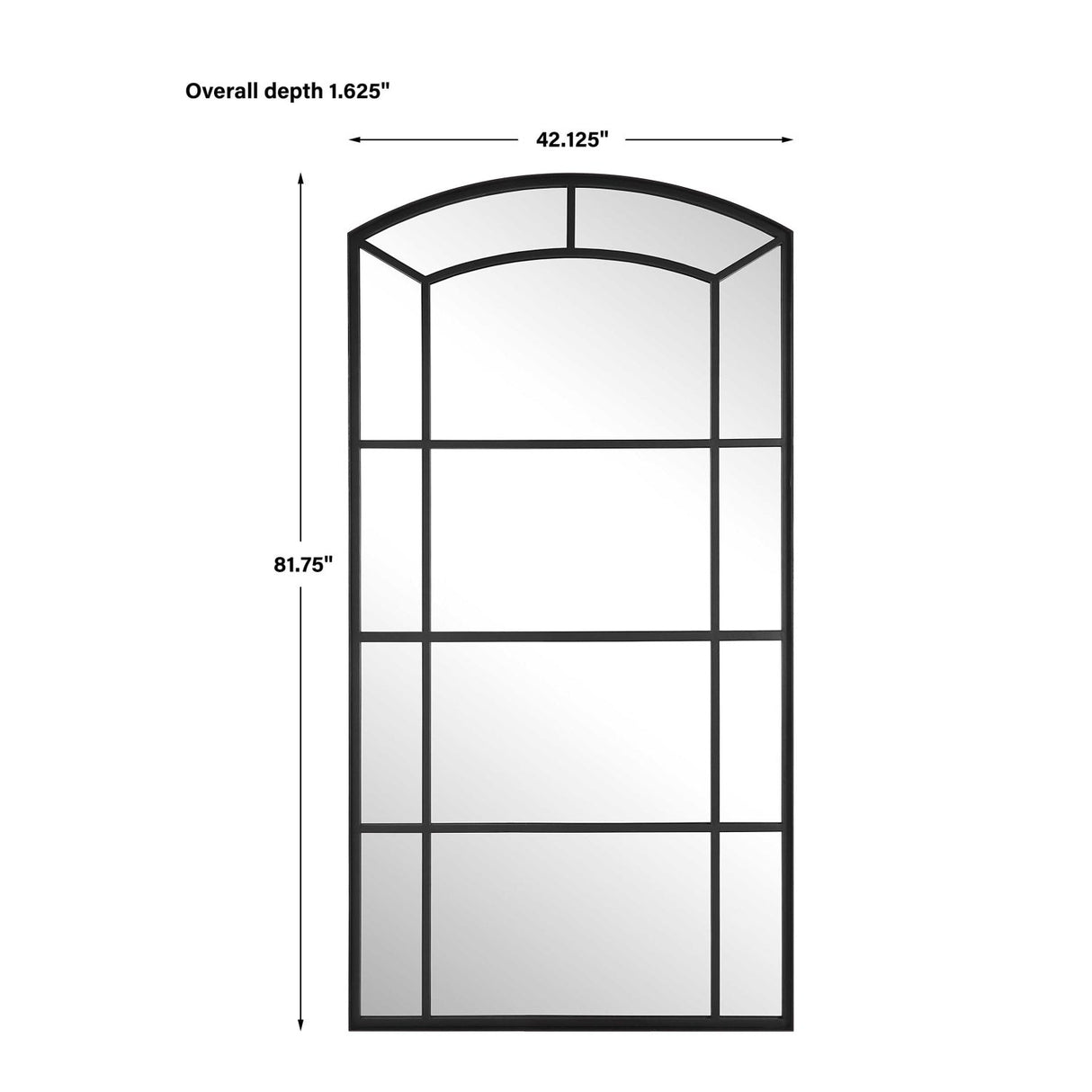 Modern European furniture - Black Iron Arched Mirror - www.oroa.com