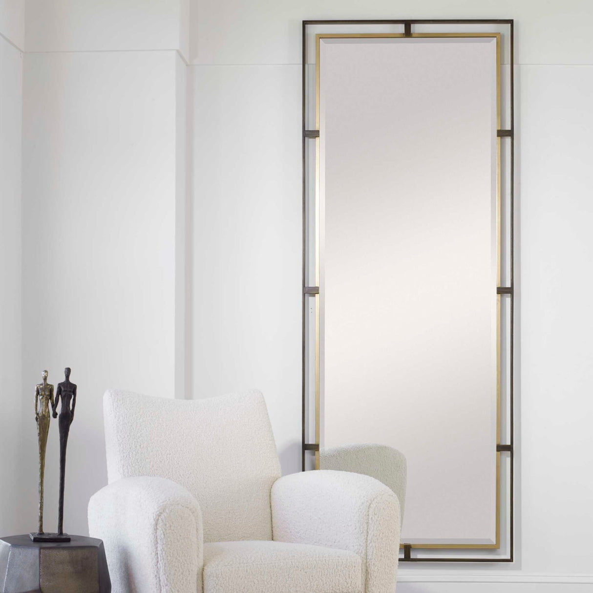Modern European furniture - Antique Gold Tall Mirror - www.oroa.com