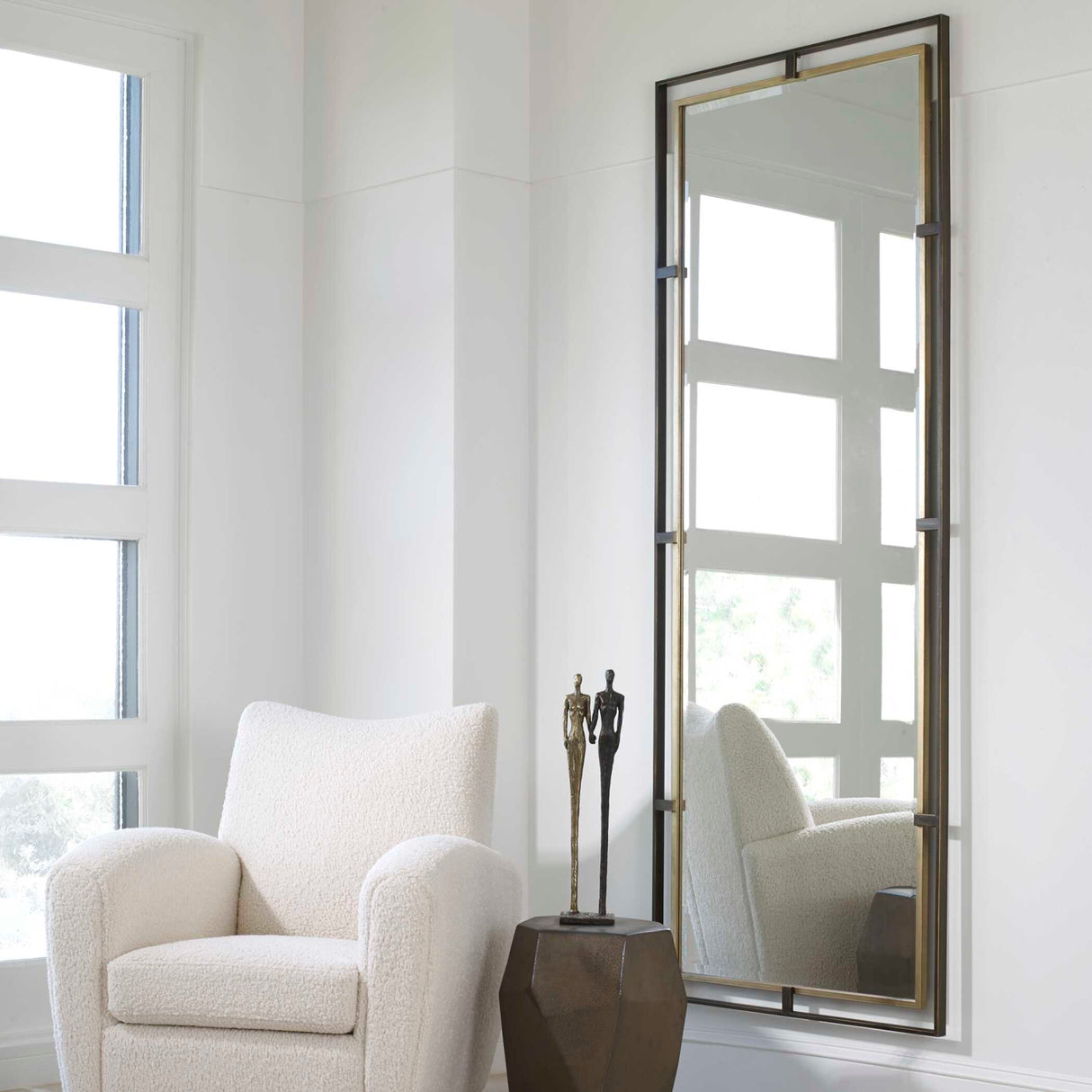 Modern European furniture - Antique Gold Tall Mirror - www.oroa.com