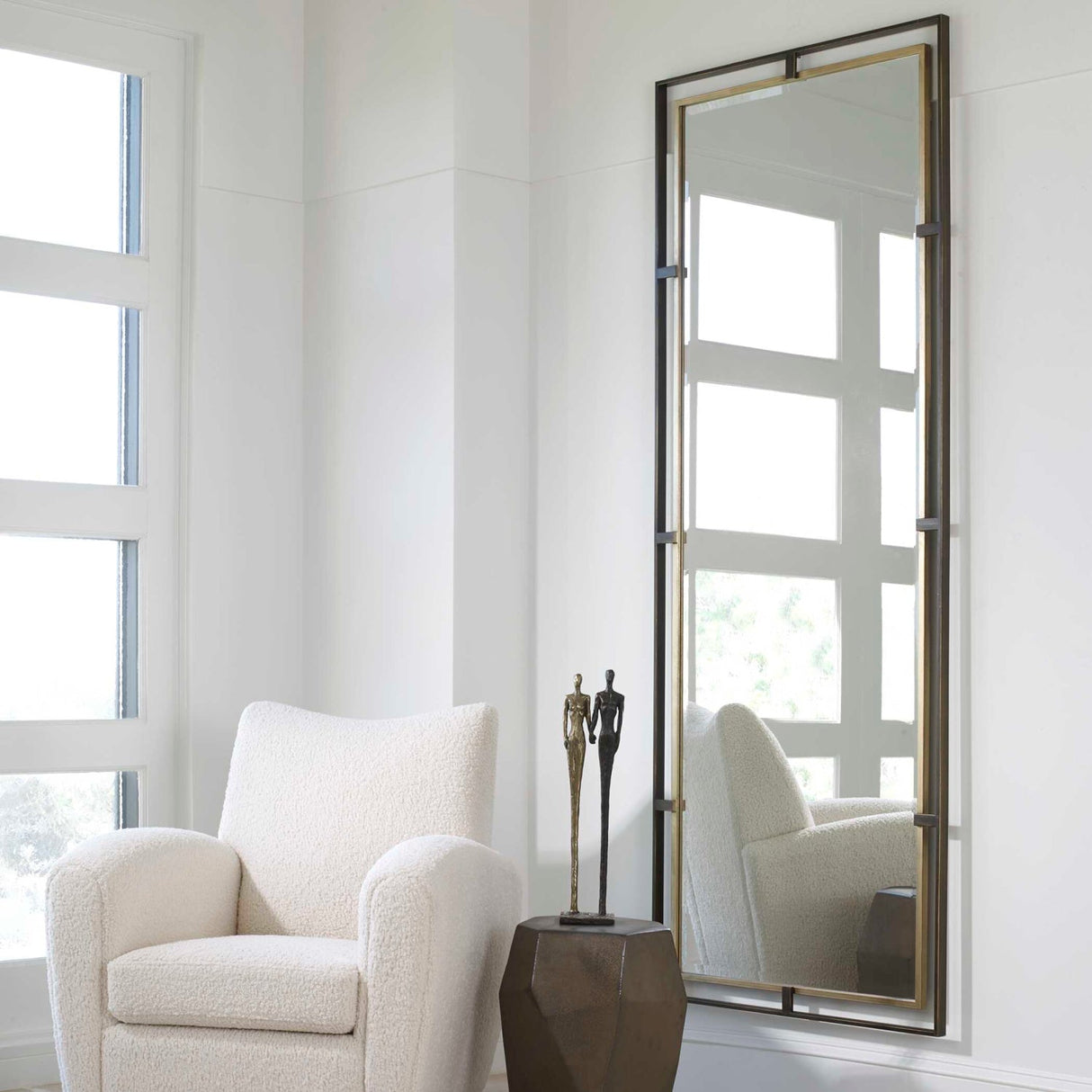 Modern European furniture - Antique Gold Tall Mirror - www.oroa.com