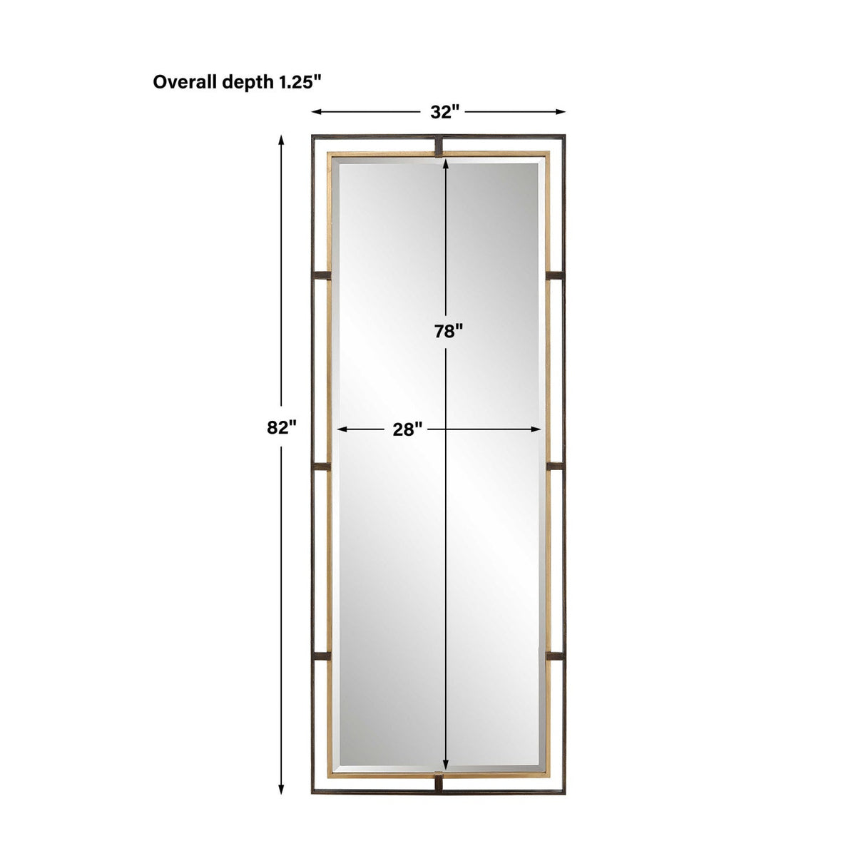 Modern European furniture - Antique Gold Tall Mirror - www.oroa.com