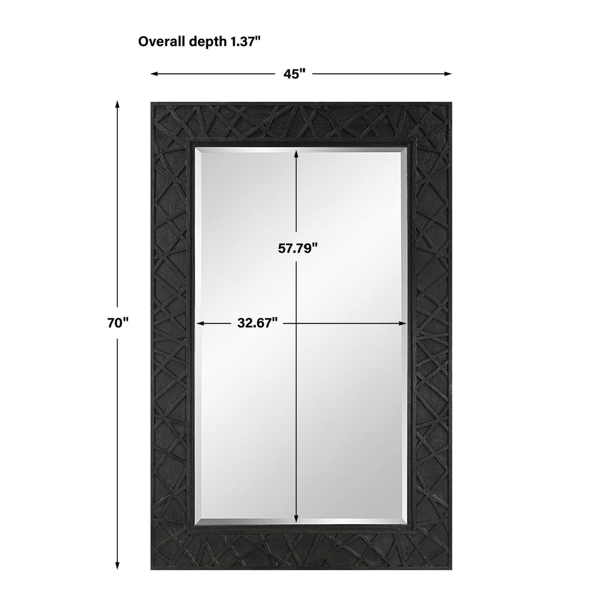 Modern European furniture - Black Framed Bevel Mirror - www.oroa.com