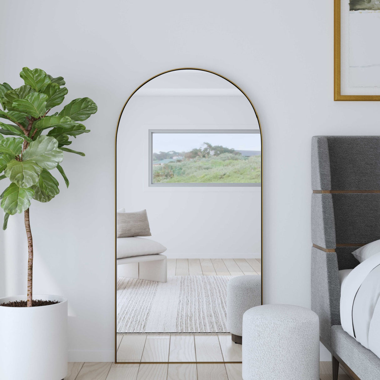 Modern European furniture - Stainless Steel Arched Mirror - www.oroa.com