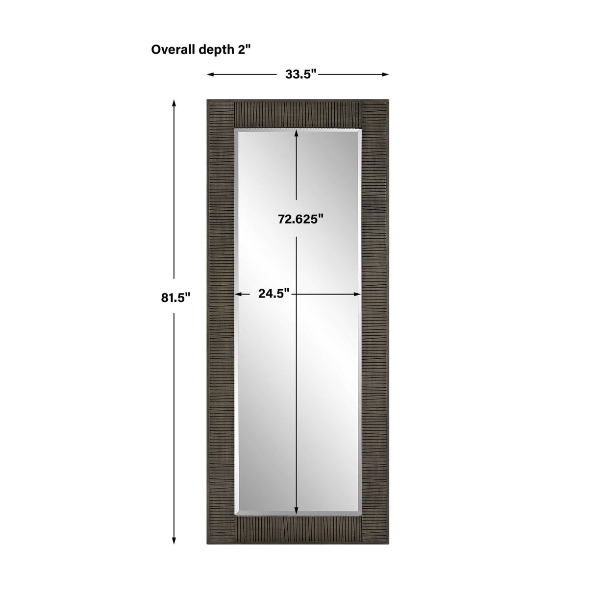 Modern European furniture - Channeled Gray Wood Mirror - www.oroa.com