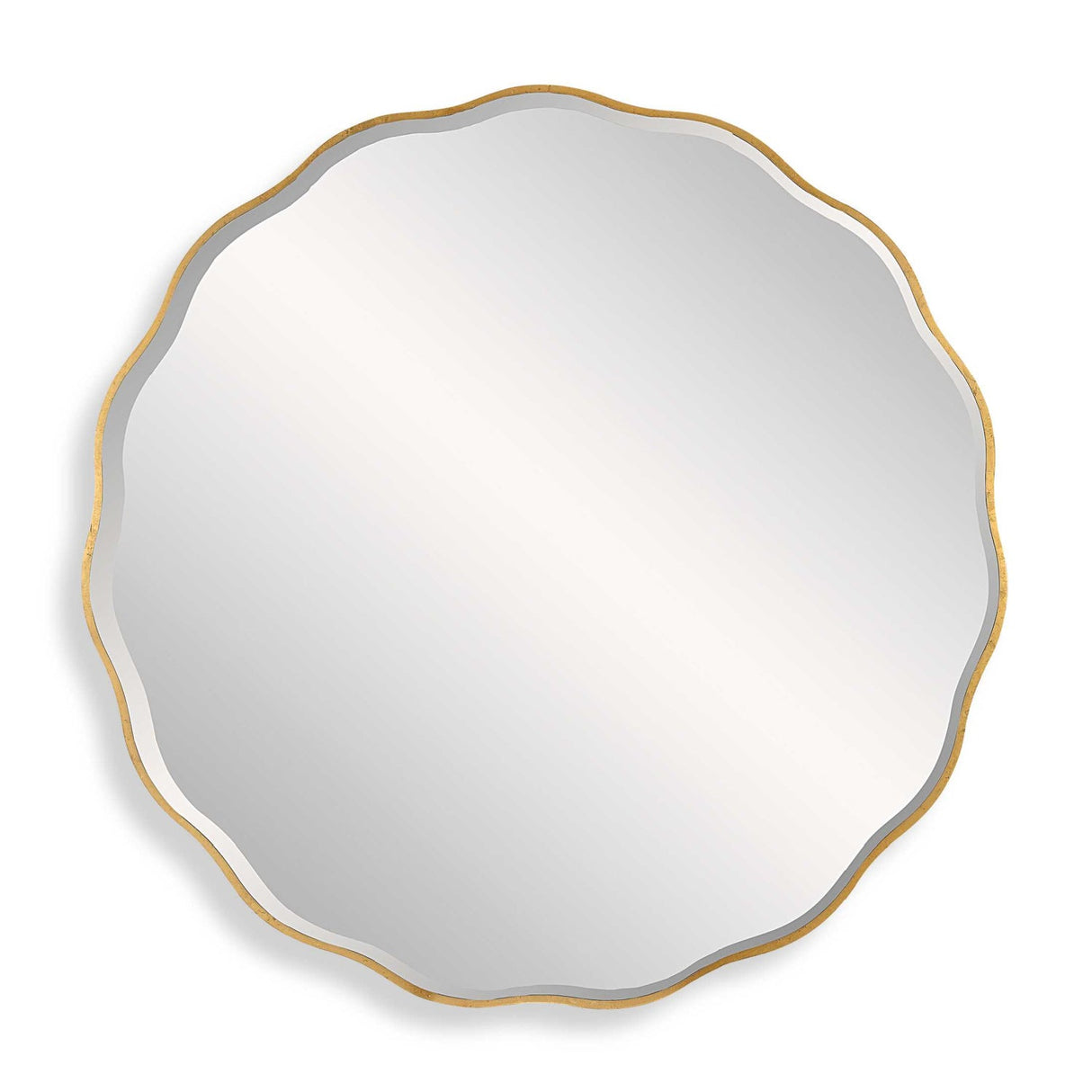Modern European furniture - Gold Scalloped Round Mirror - www.oroa.com