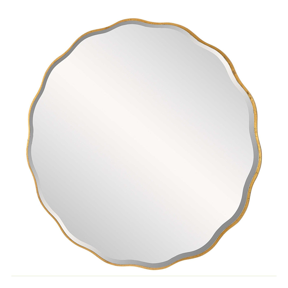 Modern European furniture - Gold Scalloped Round Mirror - www.oroa.com