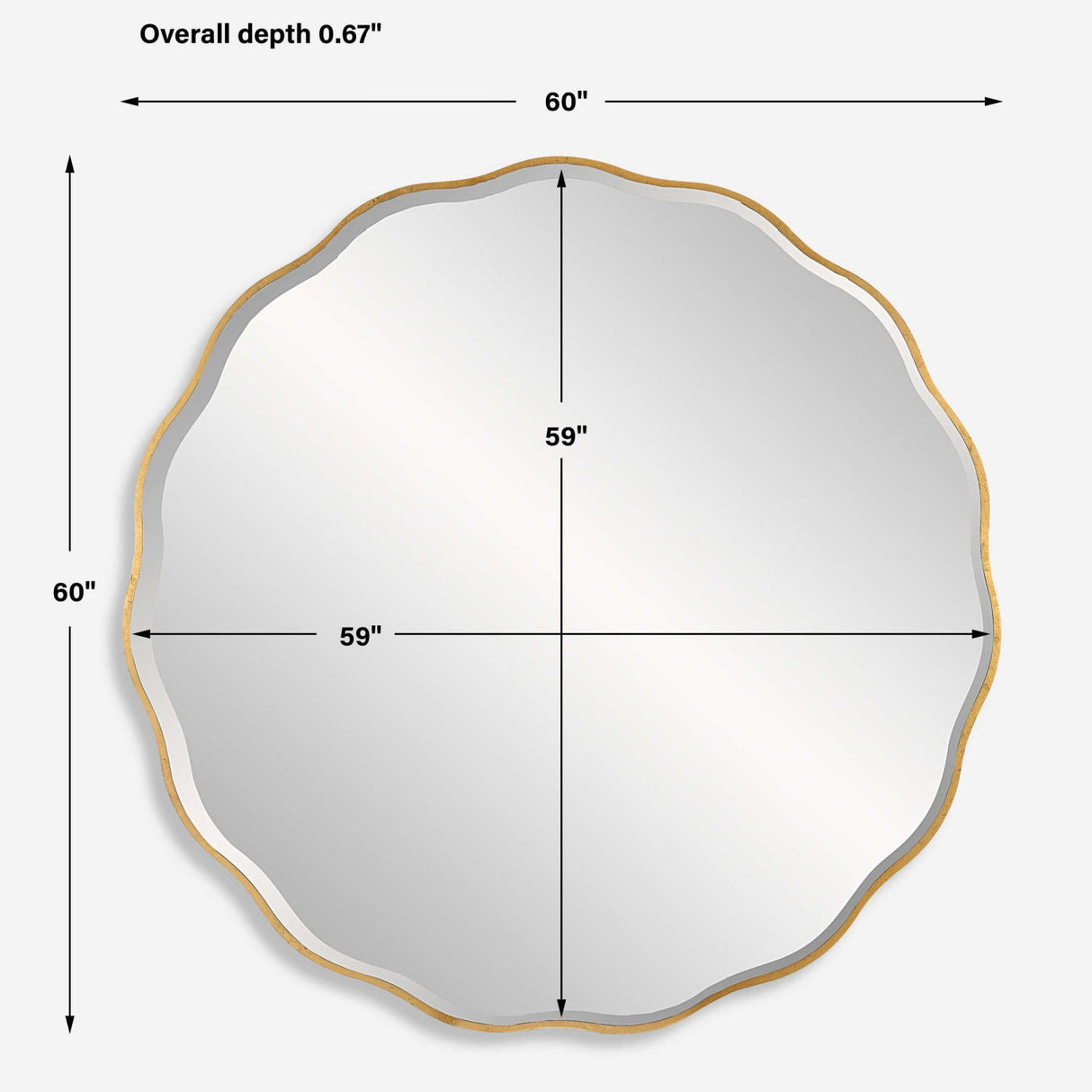 Modern European furniture - Gold Scalloped Round Mirror - www.oroa.com