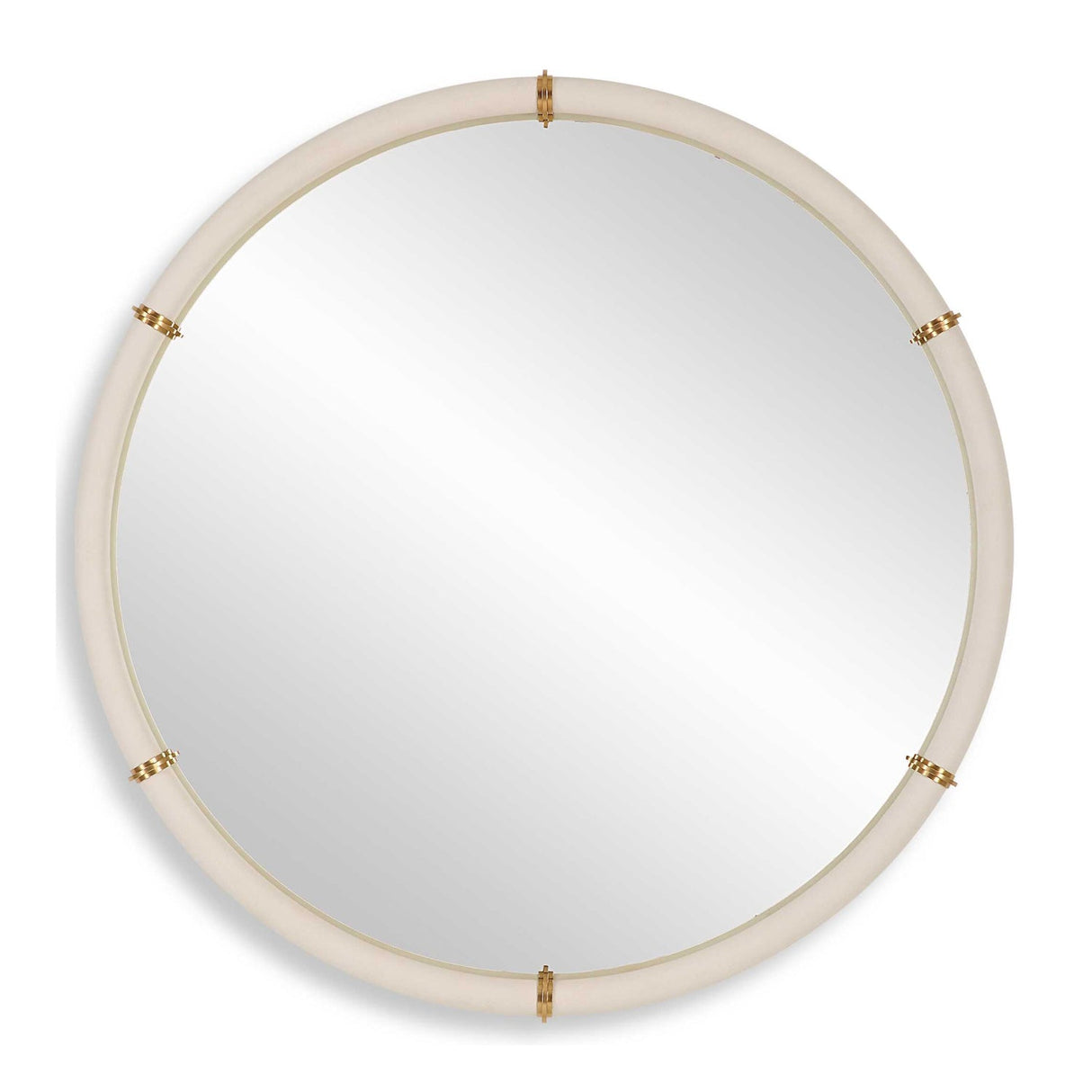 Modern European furniture - White Shagreen Leather Mirror - www.oroa.com