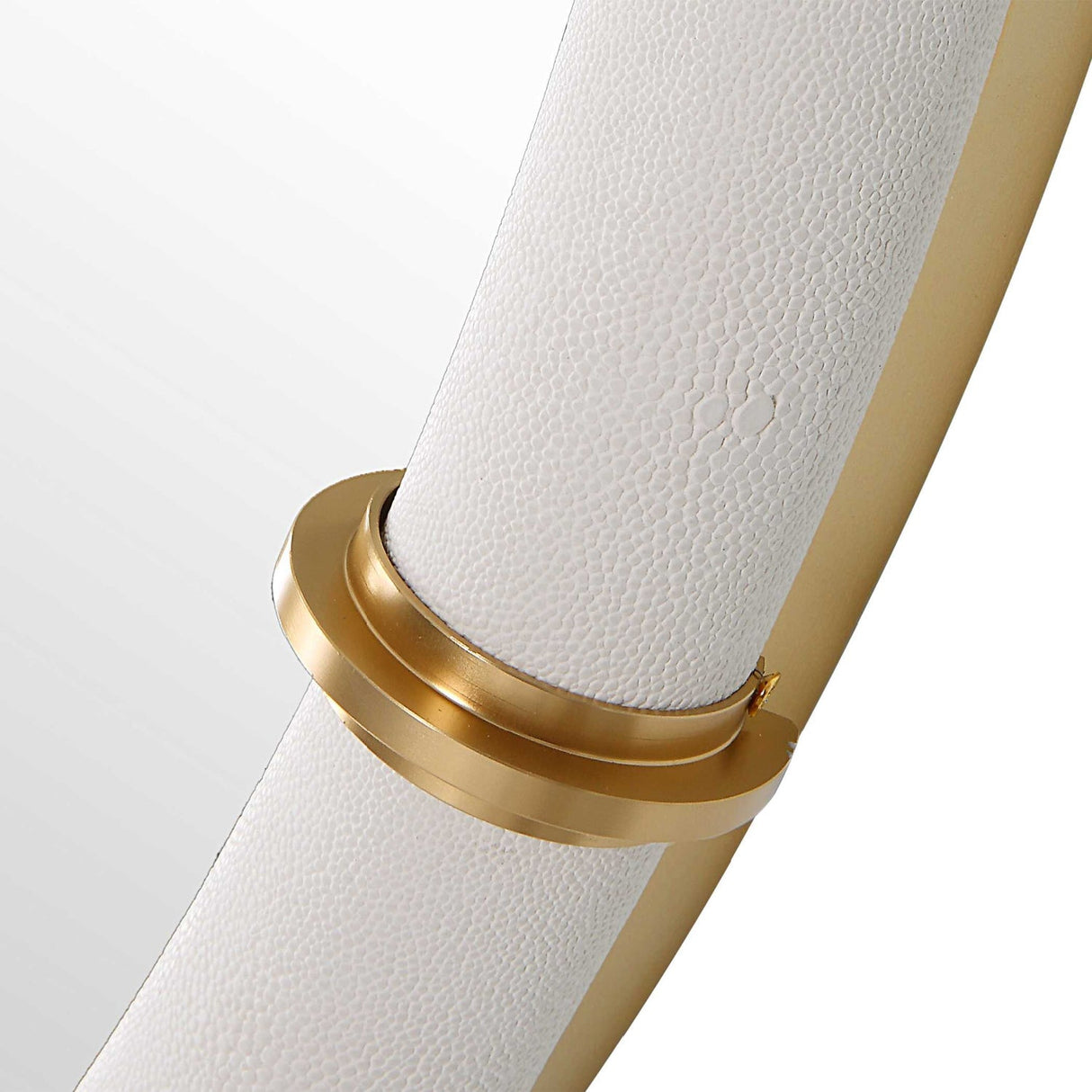 Modern European furniture - White Shagreen Leather Mirror - www.oroa.com
