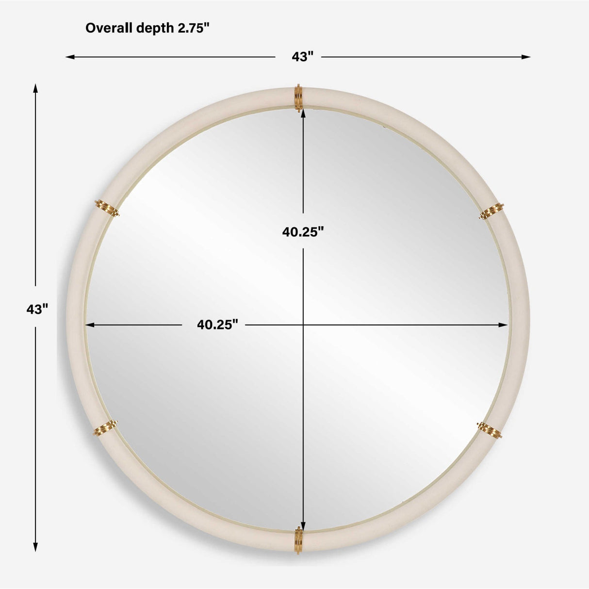 Modern European furniture - White Shagreen Leather Mirror - www.oroa.com
