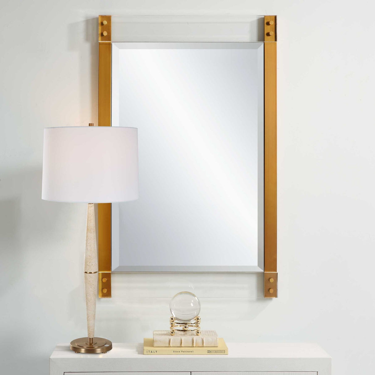 Modern European furniture - Brass Side Modern Mirror - www.oroa.com
