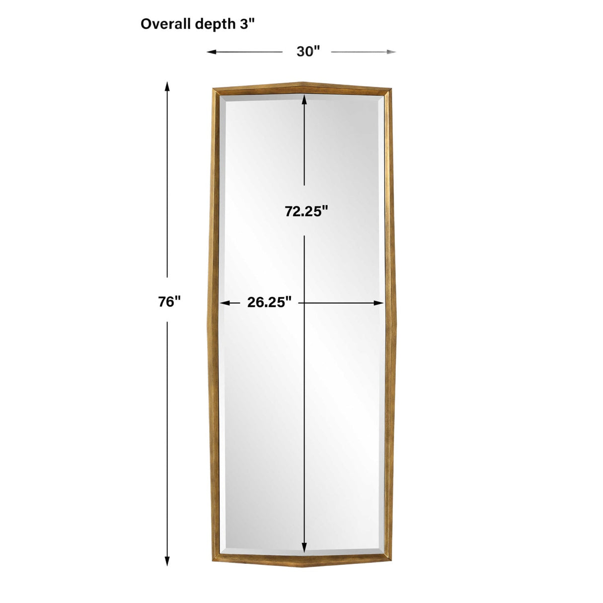 Modern European furniture - Gold Wooden Faceted Mirror - www.oroa.com