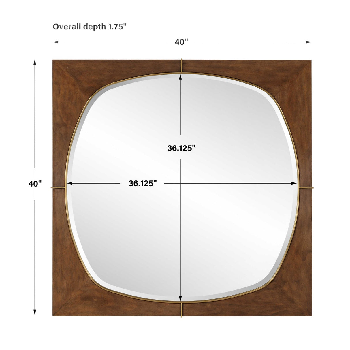 Modern European furniture - Solid Pine Wood Square Mirror - www.oroa.com