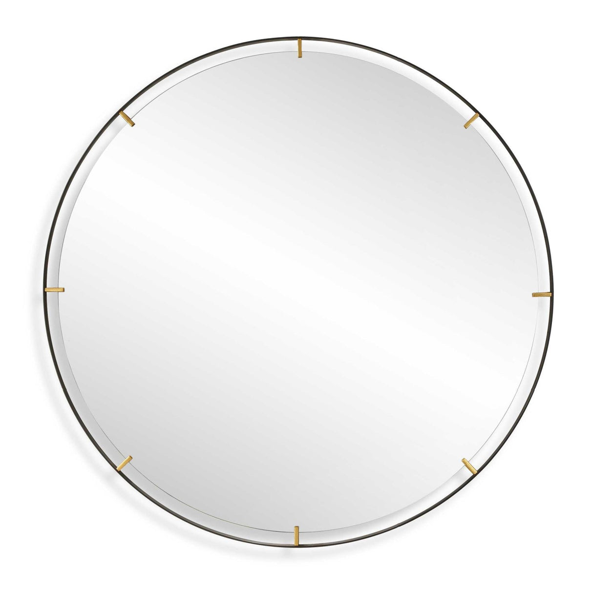 Modern European furniture - Black Iron Round Mirror - www.oroa.com