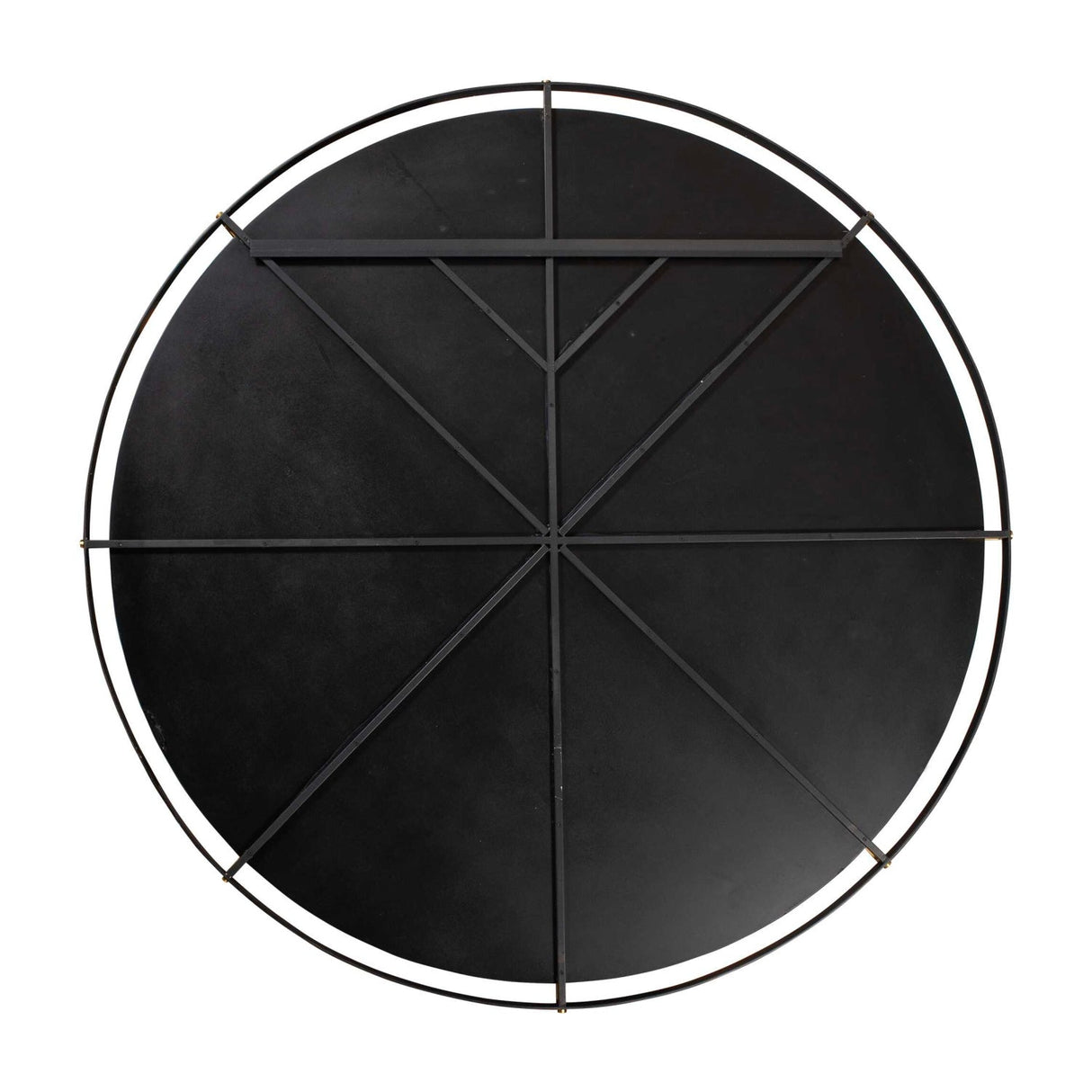 Modern European furniture - Black Iron Round Mirror - www.oroa.com