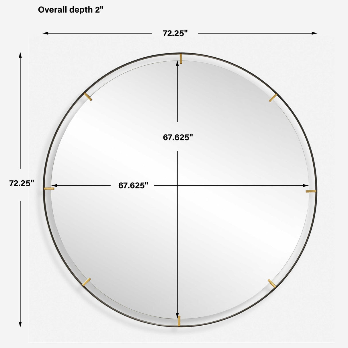 Modern European furniture - Black Iron Round Mirror - www.oroa.com