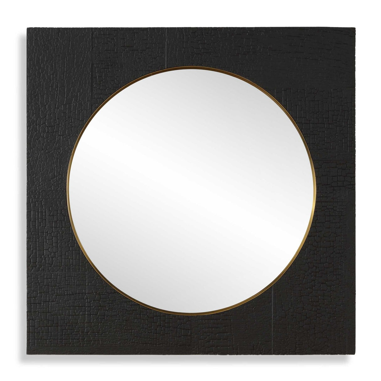 Modern European furniture - Black Textured Square Mirror - www.oroa.com