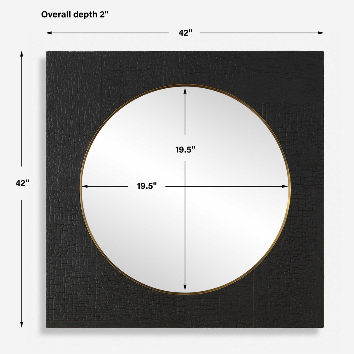 Modern European furniture - Black Textured Square Mirror - www.oroa.com
